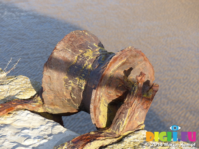 FZ009836 Rusted pully wheel at Porthcawl harbour